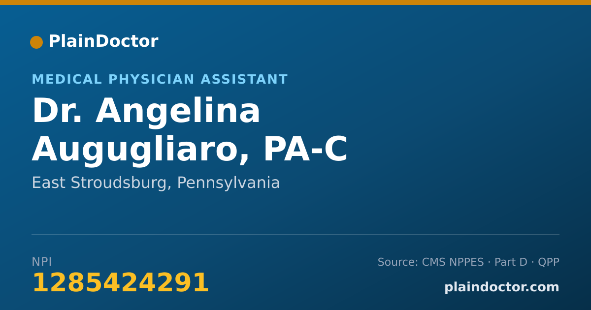 Shareable card for Angelina Augugliaro, PA-C - Medical Physician Assistant, East Stroudsburg, PA