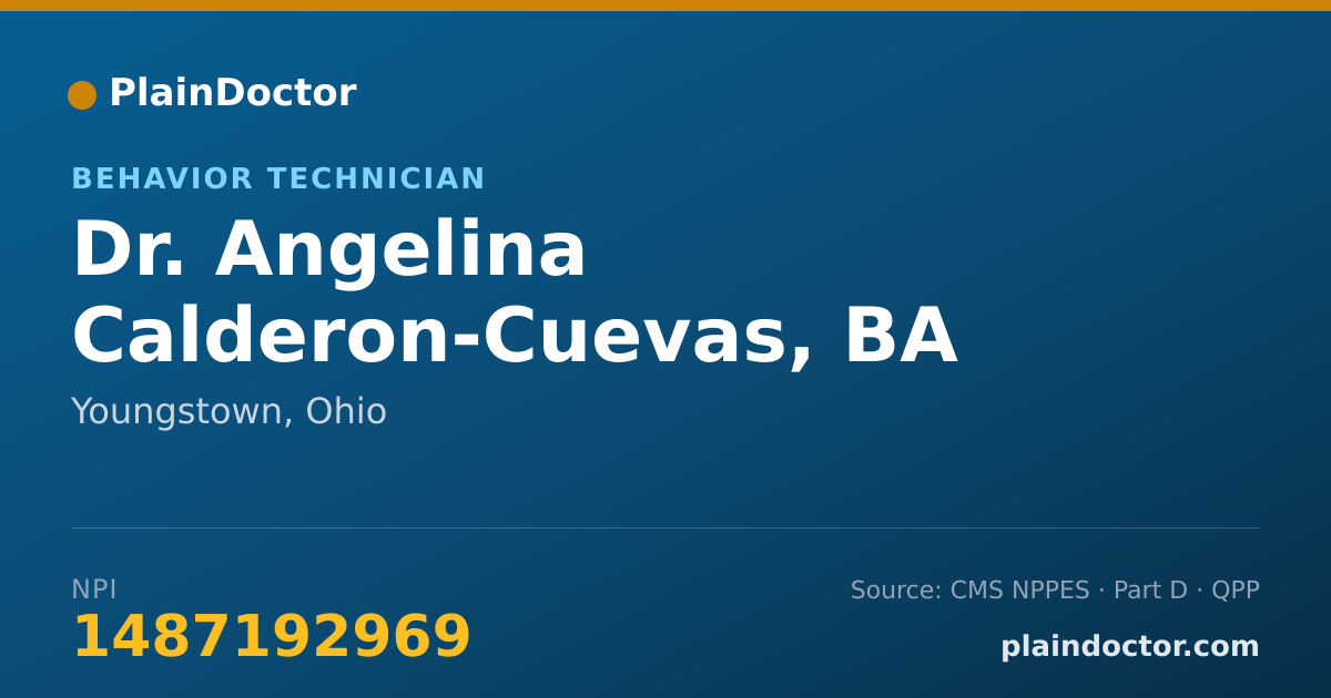 Shareable card for Angelina Calderon-Cuevas, BA - Behavior Technician, Youngstown, OH