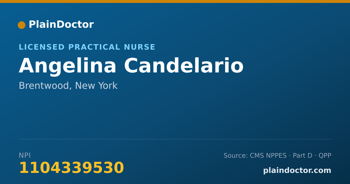Shareable card for Angelina Candelario - Licensed Practical Nurse, Brentwood, NY