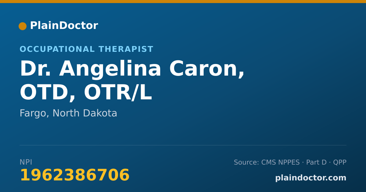 Shareable card for Angelina Caron, OTD, OTR/L - Occupational Therapist, Fargo, ND
