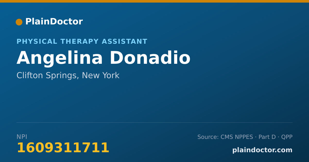 Shareable card for Angelina Donadio - Physical Therapy Assistant, Clifton Springs, NY