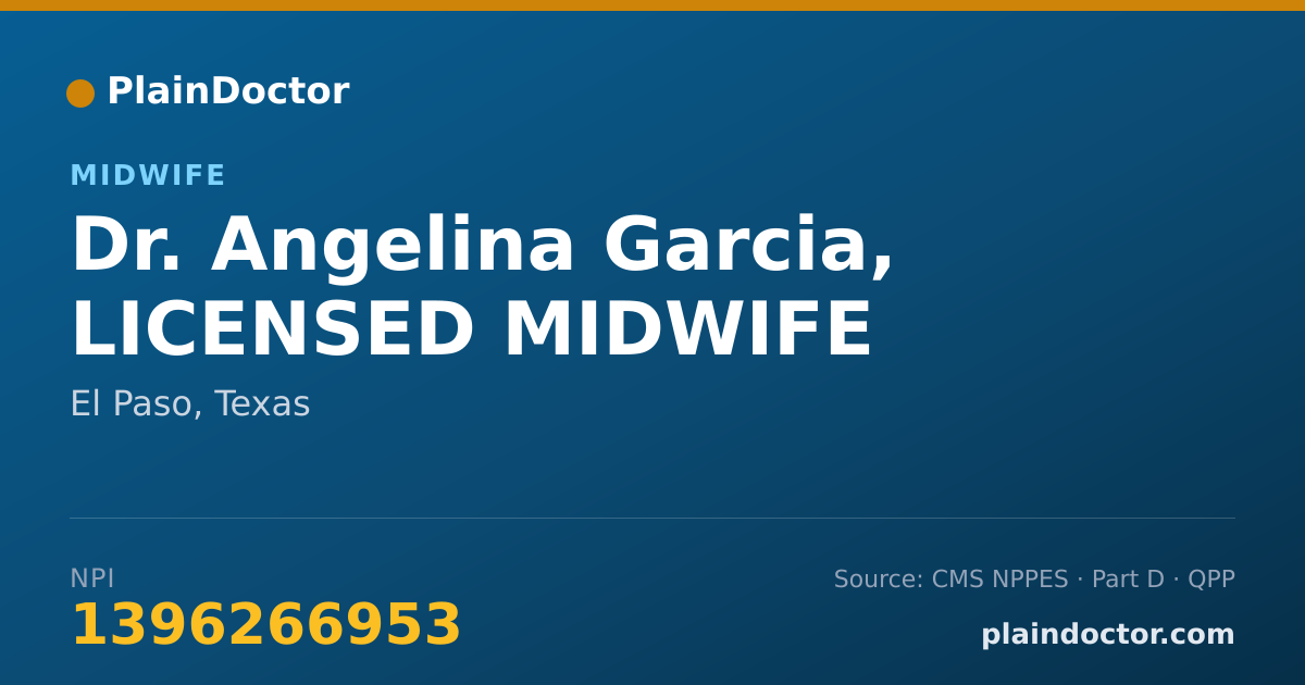 Shareable card for Angelina Garcia, LICENSED MIDWIFE - Midwife, El Paso, TX