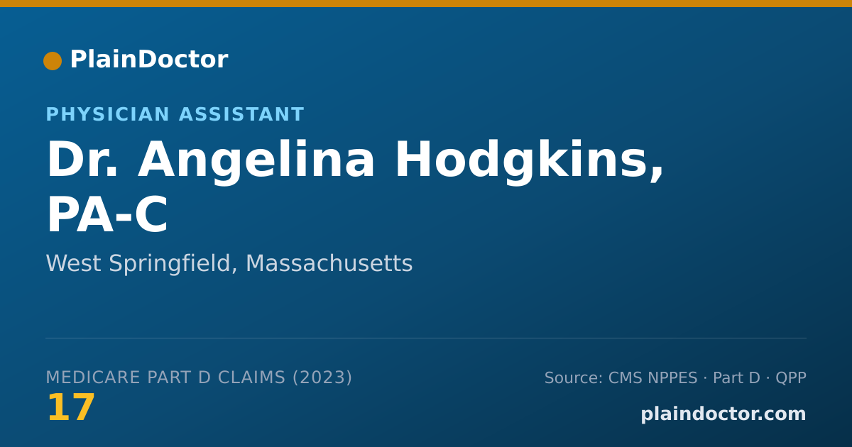 Shareable card for Angelina Hodgkins, PA-C - Physician Assistant, West Springfield, MA
