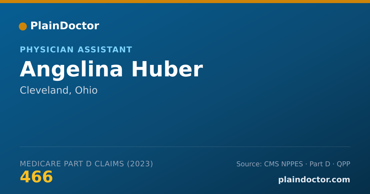 Shareable card for Angelina Huber - Physician Assistant, Cleveland, OH