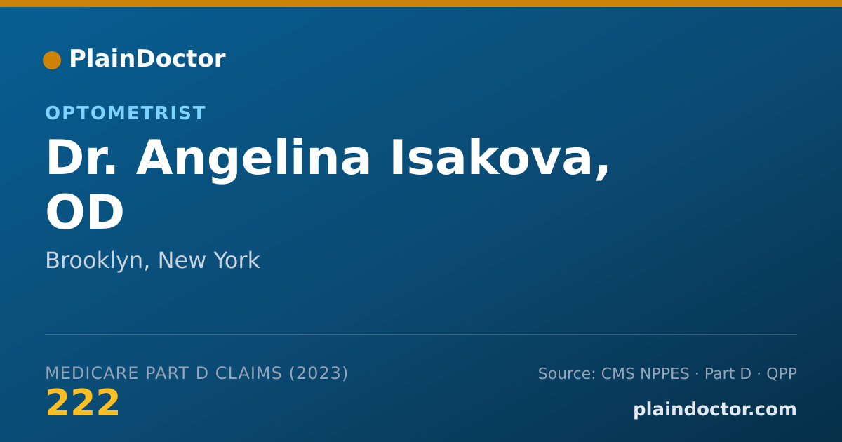 Shareable card for Angelina Isakova, OD - Optometrist, Brooklyn, NY