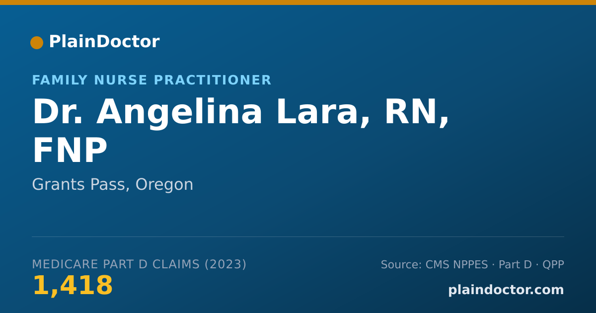 Shareable card for Angelina Lara, RN, FNP - Family Nurse Practitioner, Grants Pass, OR