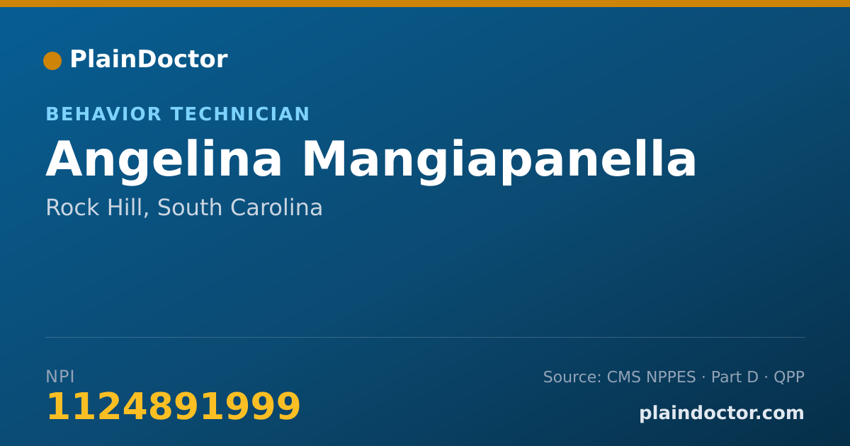 Shareable card for Angelina Mangiapanella - Behavior Technician, Rock Hill, SC