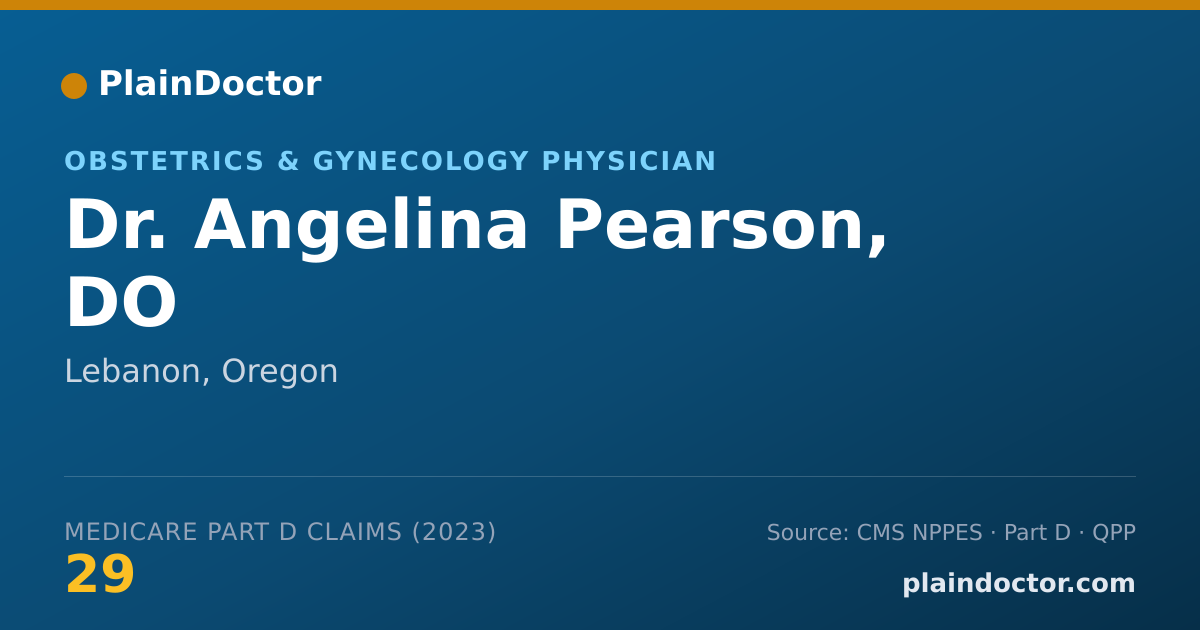 Shareable card for Angelina Pearson, DO - Obstetrics & Gynecology Physician, Lebanon, OR