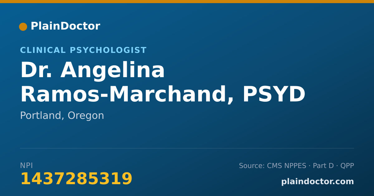 Shareable card for Angelina Ramos-Marchand, PSYD - Clinical Psychologist, Portland, OR