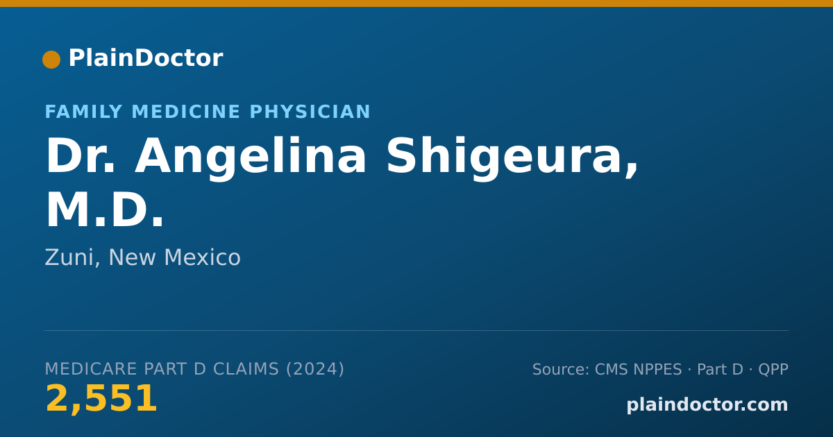 Shareable card for Angelina Shigeura, M.D. - Family Medicine Physician, Zuni, NM