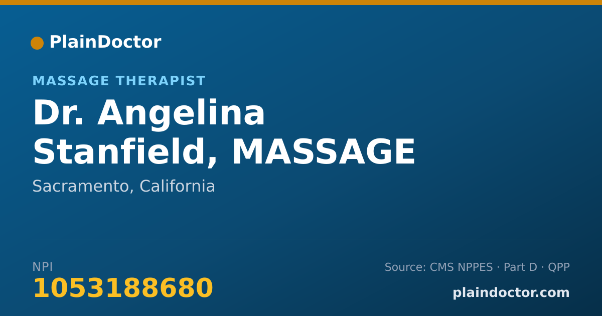 Shareable card for Angelina Stanfield, MASSAGE THERAPIST - Massage Therapist, Sacramento, CA