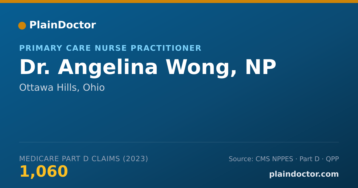 Shareable card for Angelina Wong, NP - Primary Care Nurse Practitioner, Ottawa Hills, OH