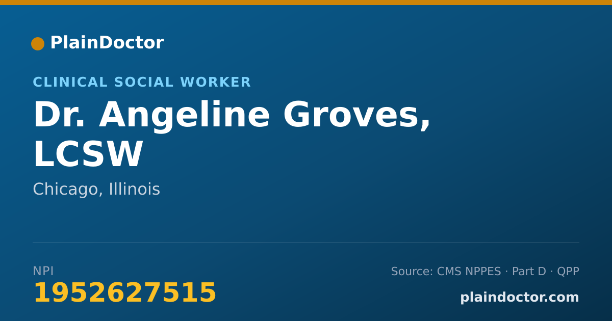 Shareable card for Angeline Groves, LCSW - Clinical Social Worker, Chicago, IL