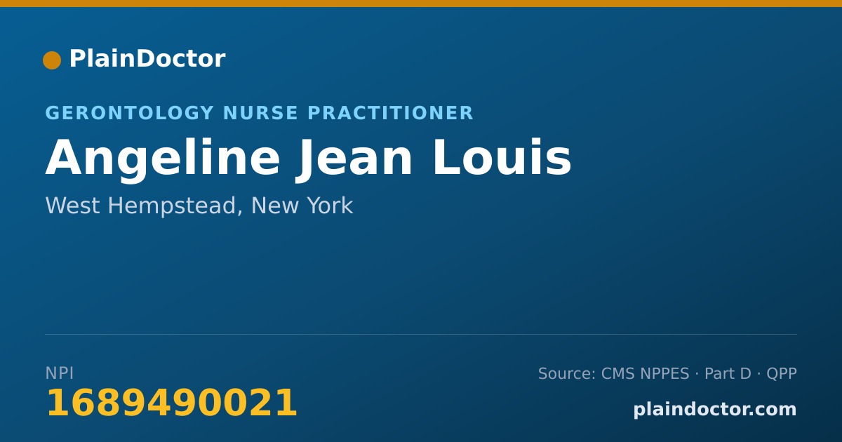 Shareable card for Angeline Jean Louis - Gerontology Nurse Practitioner, West Hempstead, NY