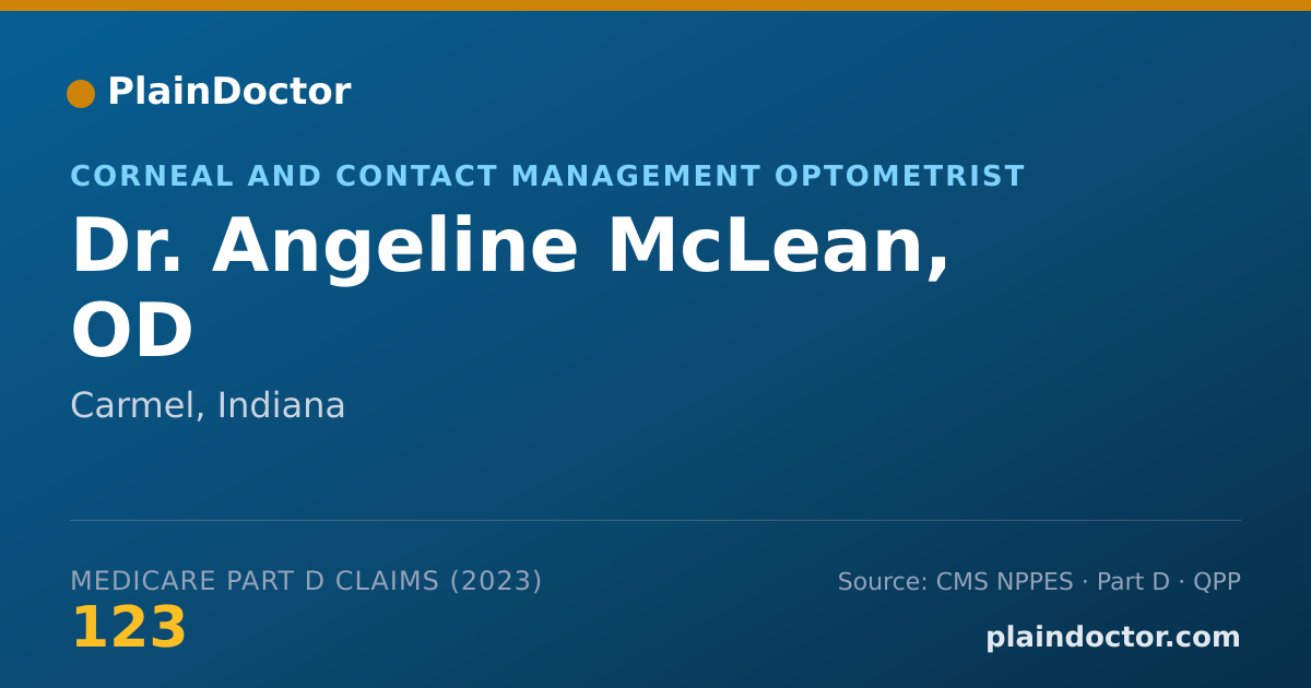 Shareable card for Angeline McLean, OD - Corneal and Contact Management Optometrist, Carmel, IN