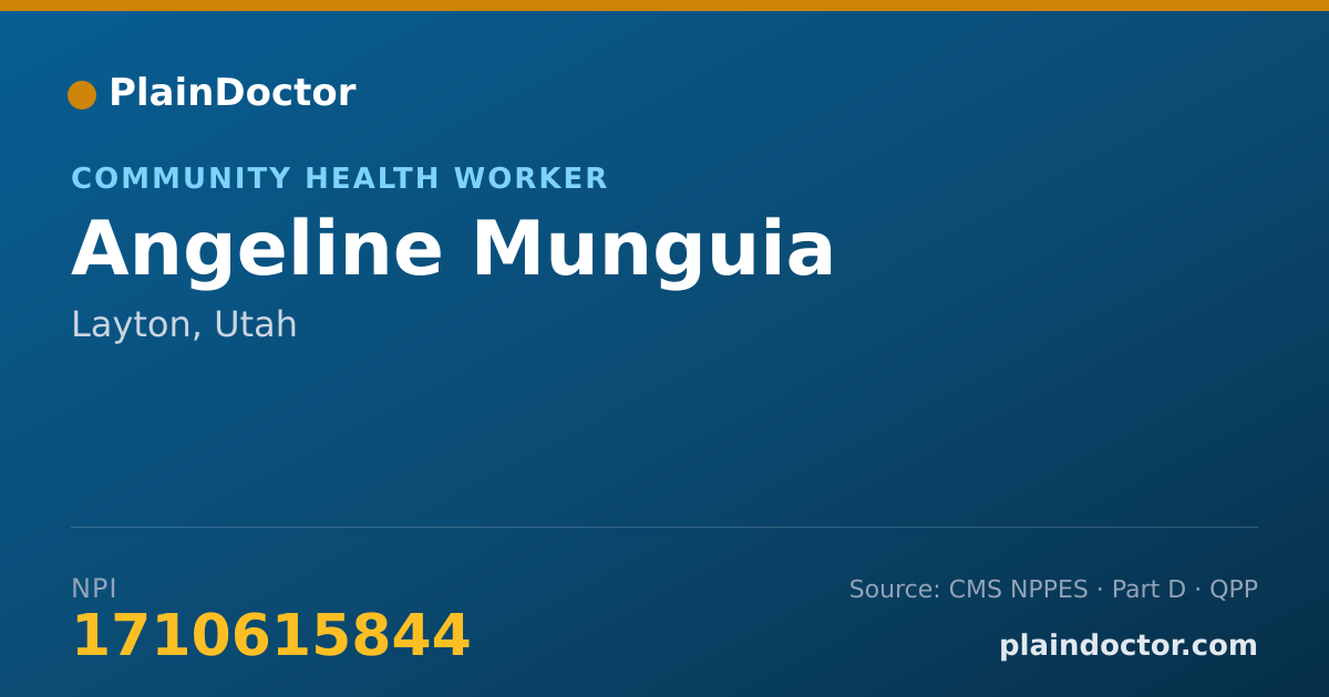 Shareable card for Angeline Munguia - Community Health Worker, Layton, UT