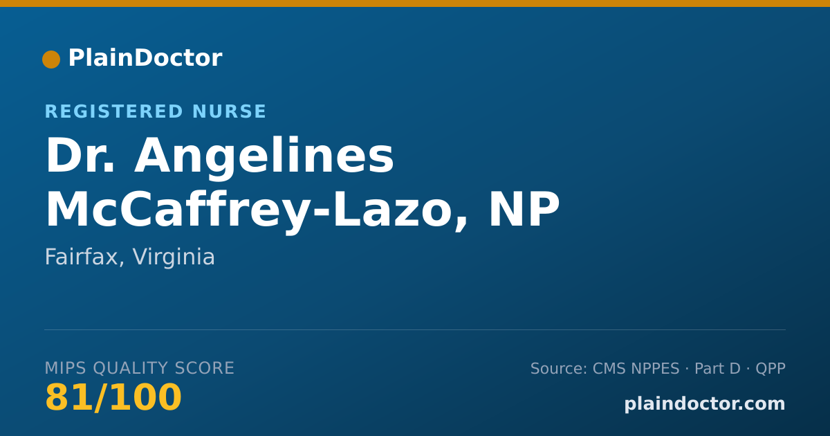 Shareable card for Angelines McCaffrey-Lazo, NP - Registered Nurse, Fairfax, VA