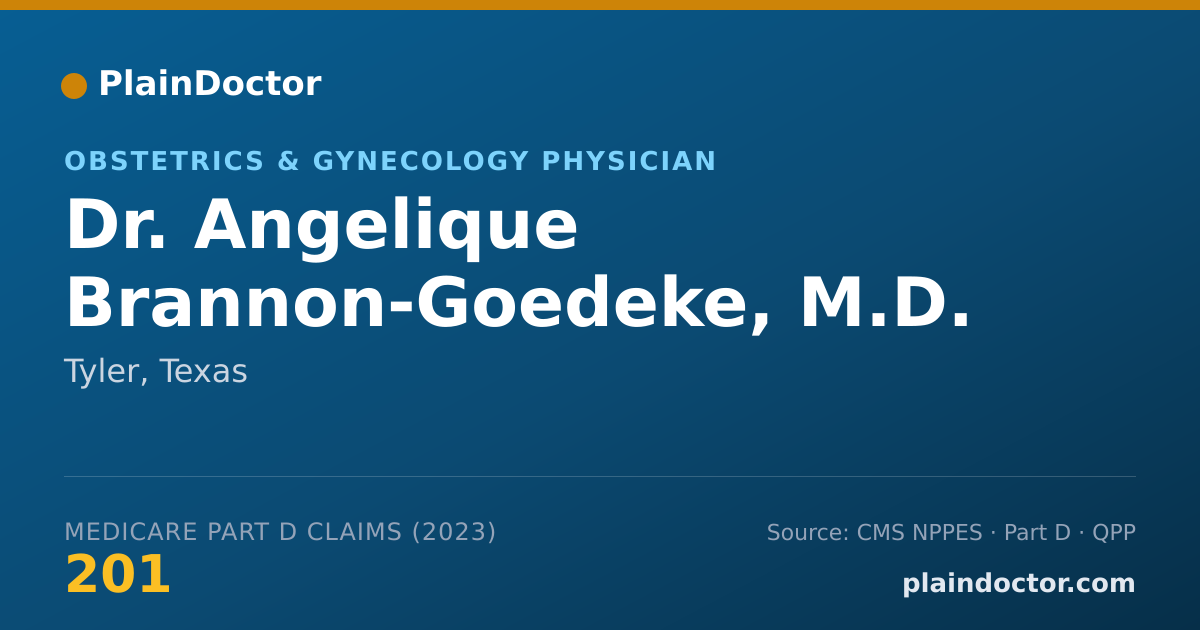 Shareable card for Angelique Brannon-Goedeke, M.D. - Obstetrics & Gynecology Physician, Tyler, TX