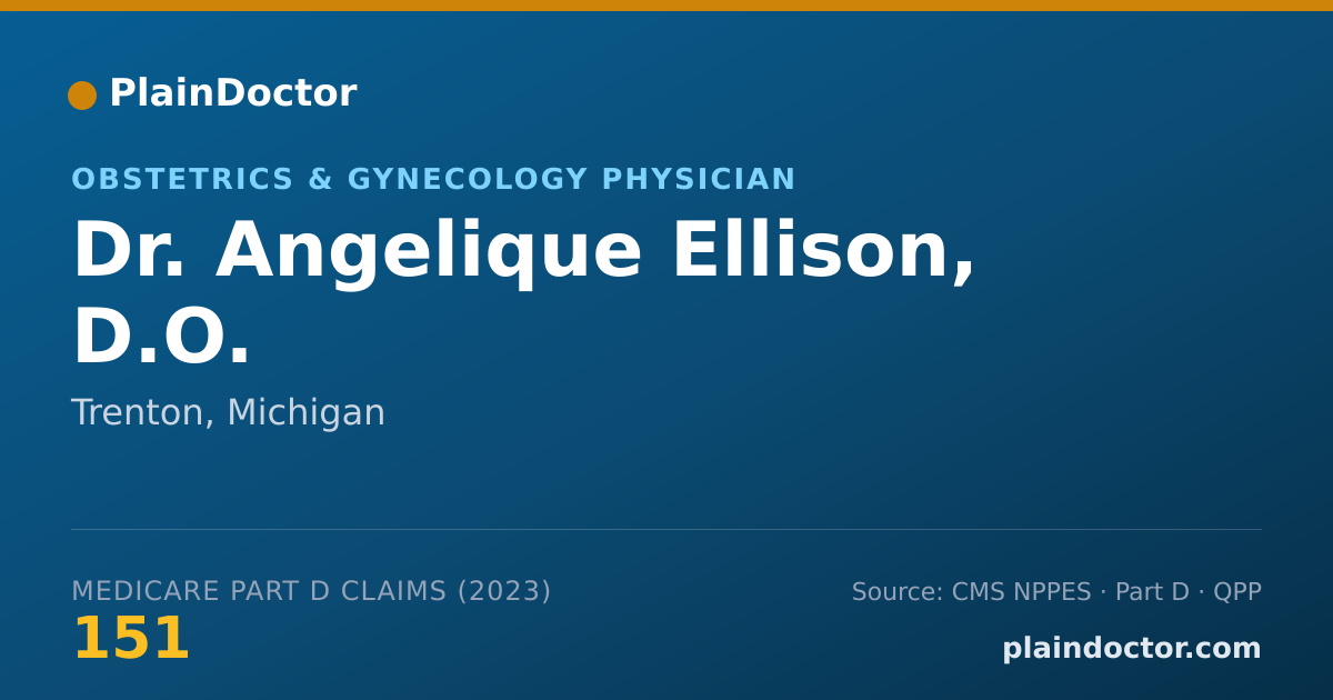 Shareable card for Angelique Ellison, D.O. - Obstetrics & Gynecology Physician, Trenton, MI