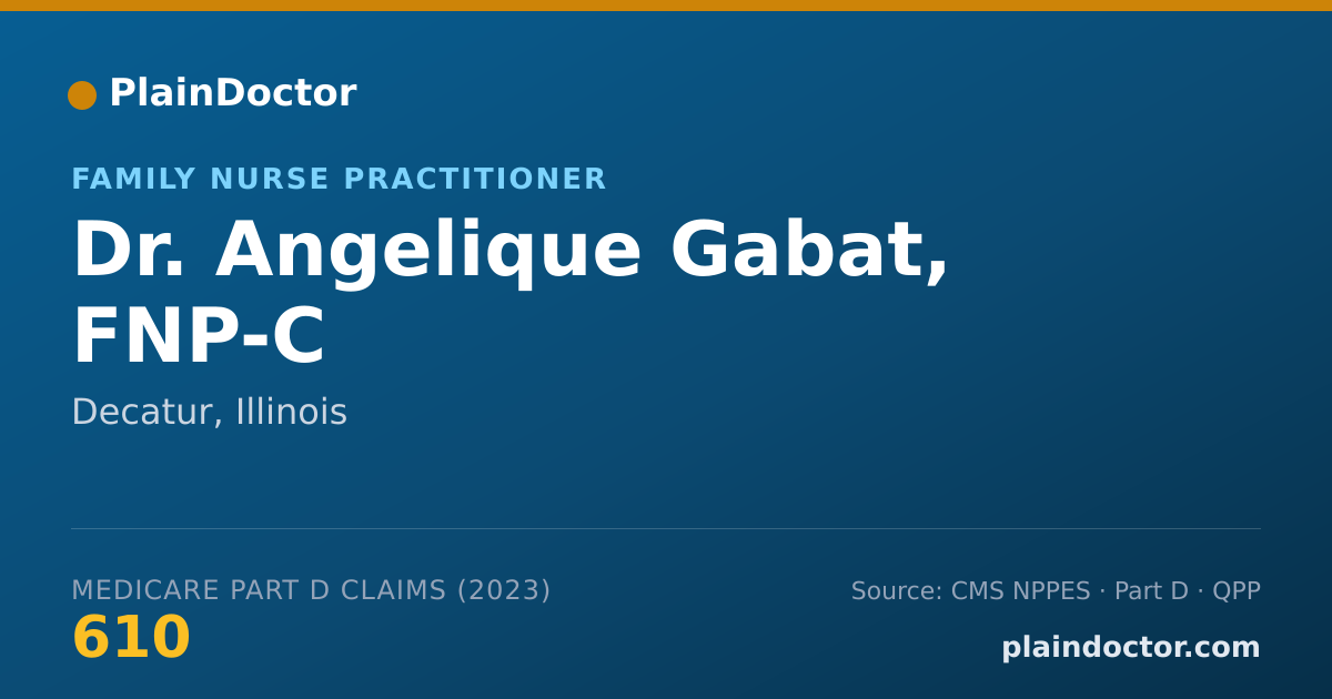 Shareable card for Angelique Gabat, FNP-C - Family Nurse Practitioner, Decatur, IL