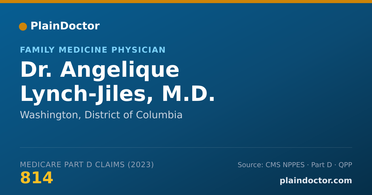 Shareable card for Angelique Lynch-Jiles, M.D. - Family Medicine Physician, Washington, DC