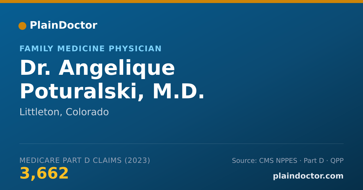 Shareable card for Angelique Poturalski, M.D. - Family Medicine Physician, Littleton, CO