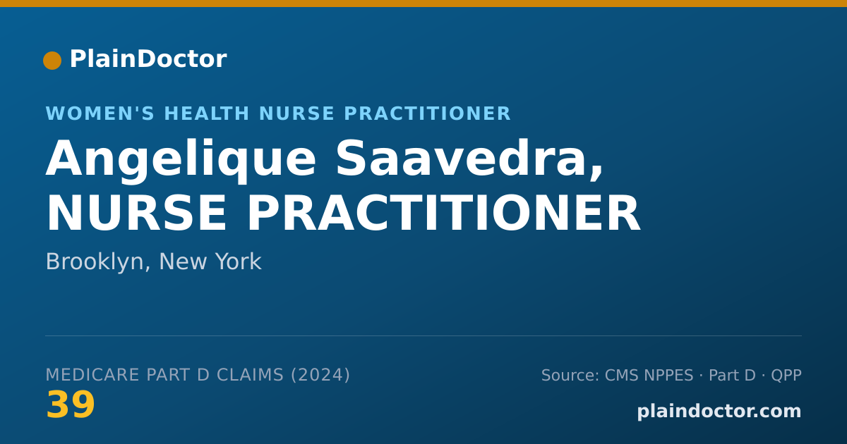 Shareable card for Angelique Saavedra, NURSE PRACTITIONER - Women's Health Nurse Practitioner, Brooklyn, NY