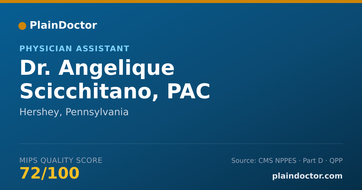 Shareable card for Angelique Scicchitano, PAC - Physician Assistant, Hershey, PA