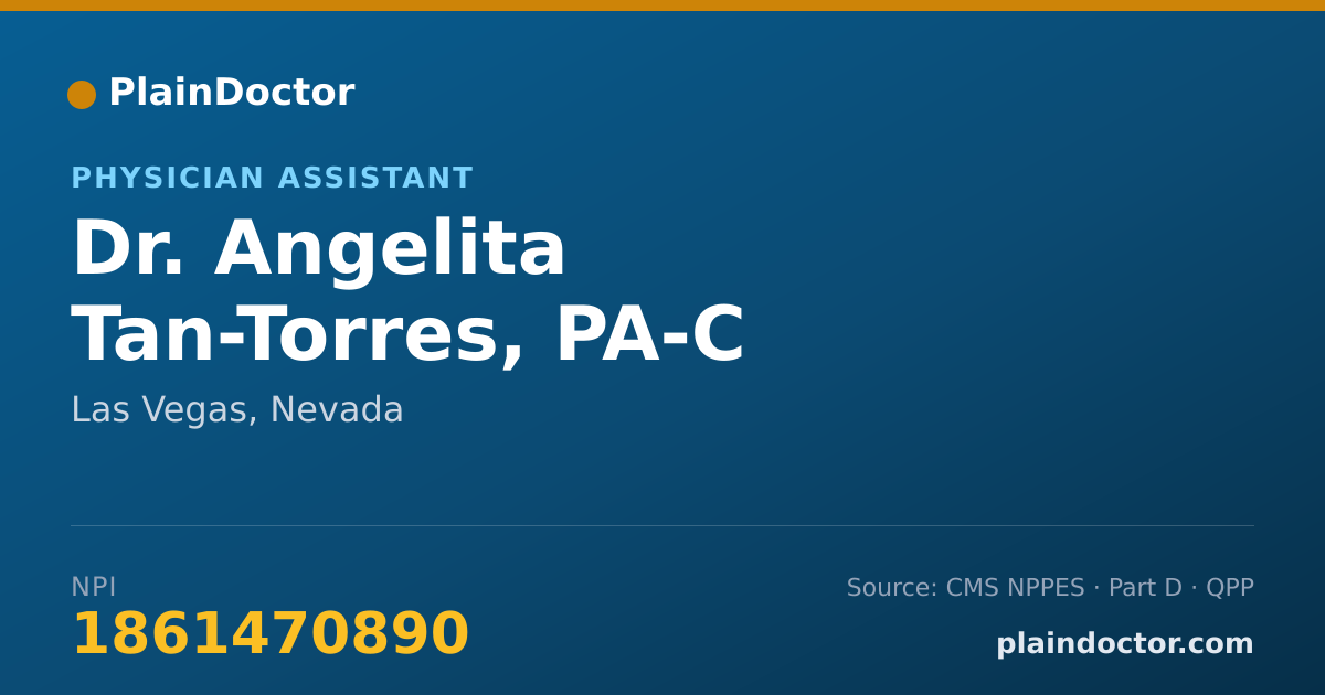 Shareable card for Angelita Tan-Torres, PA-C - Physician Assistant, Las Vegas, NV