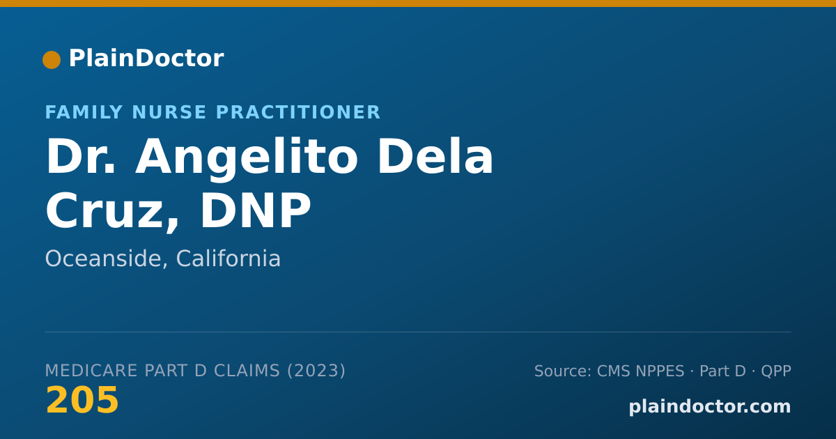 Shareable card for Angelito Dela Cruz, DNP - Family Nurse Practitioner, Oceanside, CA