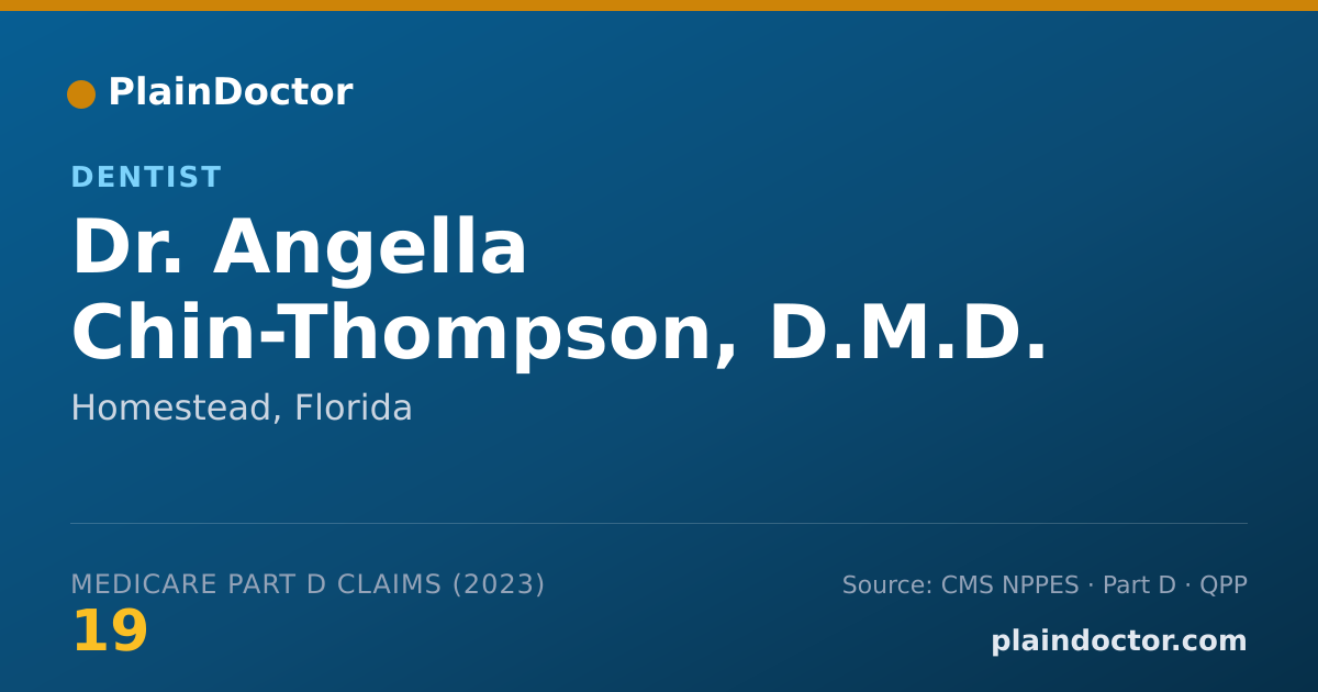 Shareable card for Angella Chin-Thompson, D.M.D. - Dentist, Homestead, FL