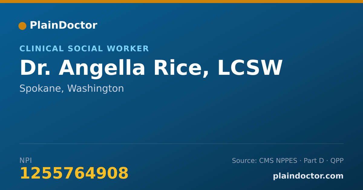 Shareable card for Angella Rice, LCSW - Clinical Social Worker, Spokane, WA