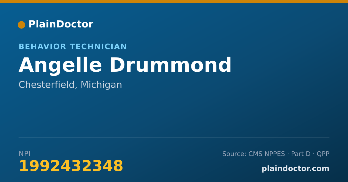 Shareable card for Angelle Drummond - Behavior Technician, Chesterfield, MI