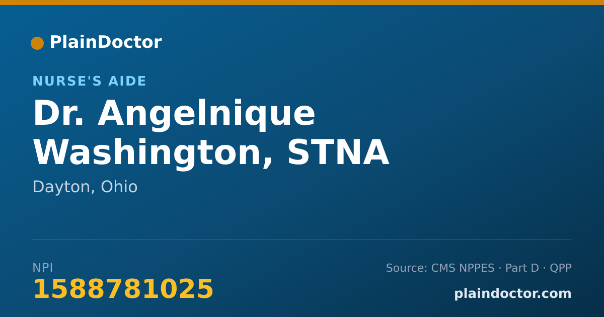 Shareable card for Angelnique Washington, STNA - Nurse's Aide, Dayton, OH