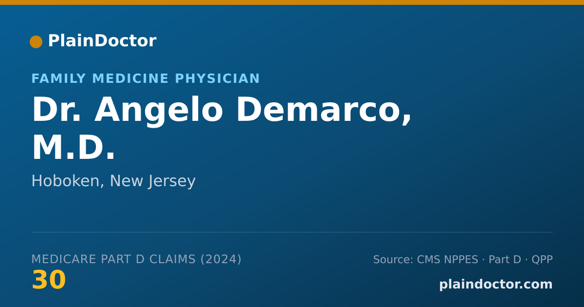 Shareable card for Angelo Demarco, M.D. - Family Medicine Physician, Hoboken, NJ