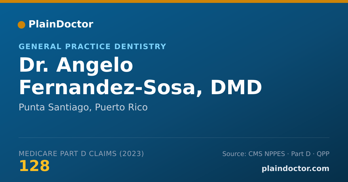 Shareable card for Angelo Fernandez-Sosa, DMD - General Practice Dentistry, Punta Santiago, PR