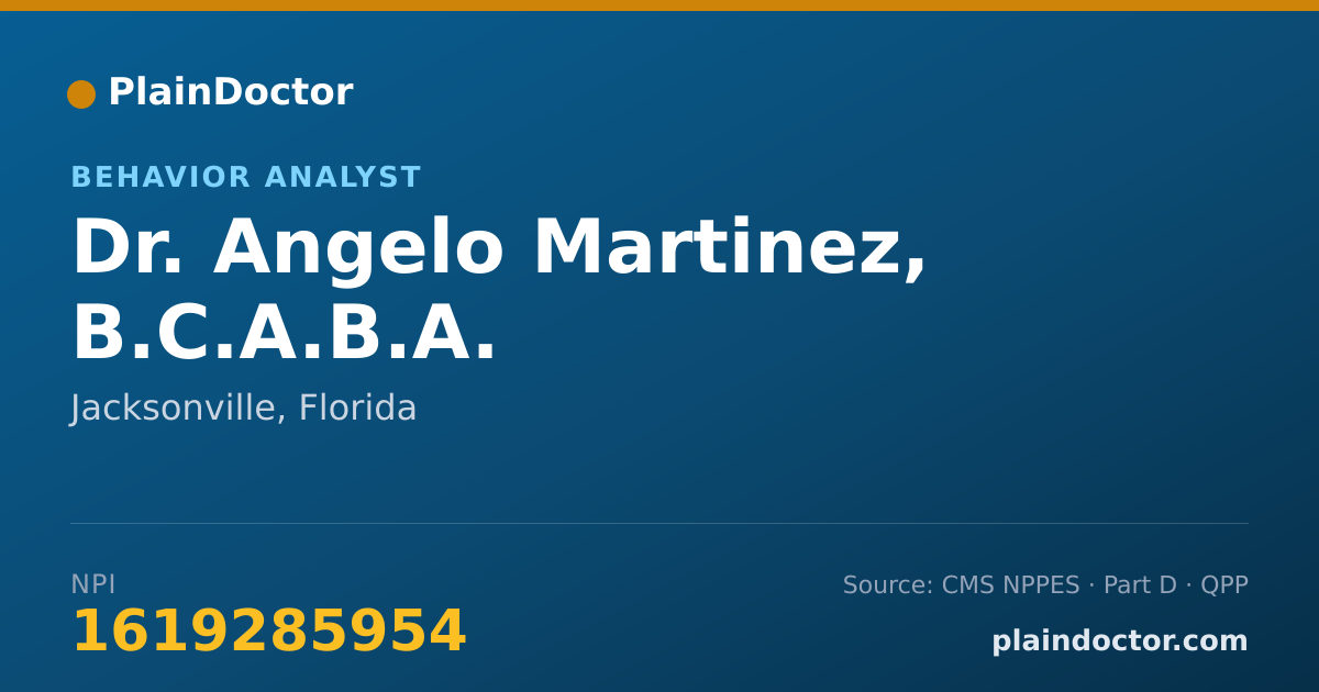 Shareable card for Angelo Martinez, B.C.A.B.A. - Behavior Analyst, Jacksonville, FL