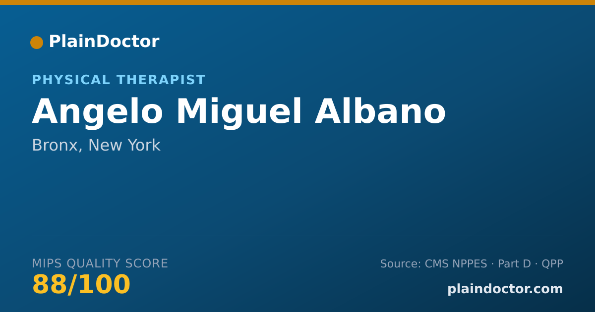 Shareable card for Angelo Miguel Albano - Physical Therapist, Bronx, NY