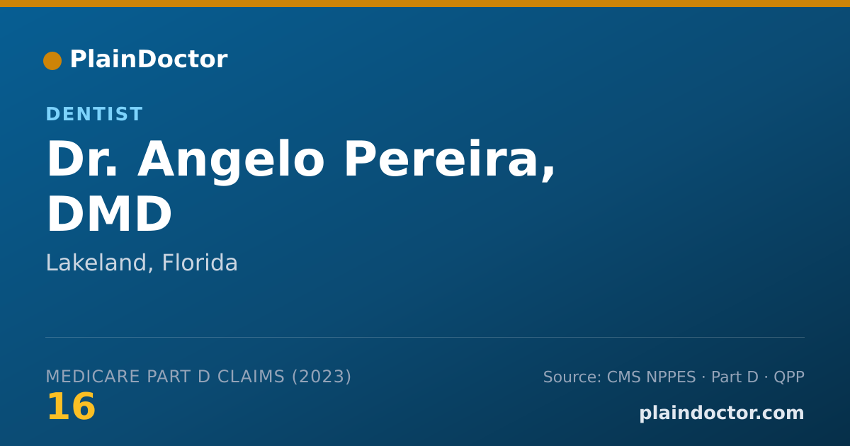 Shareable card for Angelo Pereira, DMD - Dentist, Lakeland, FL