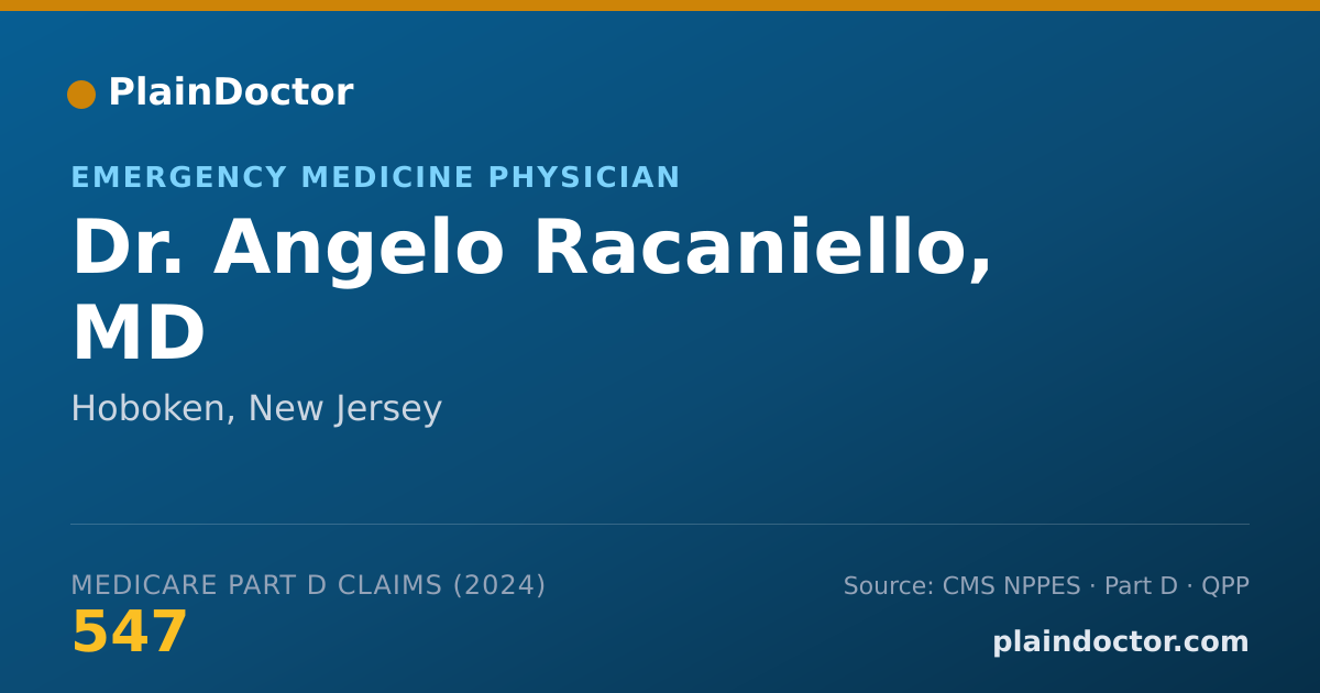 Shareable card for Angelo Racaniello, MD - Emergency Medicine Physician, Hoboken, NJ