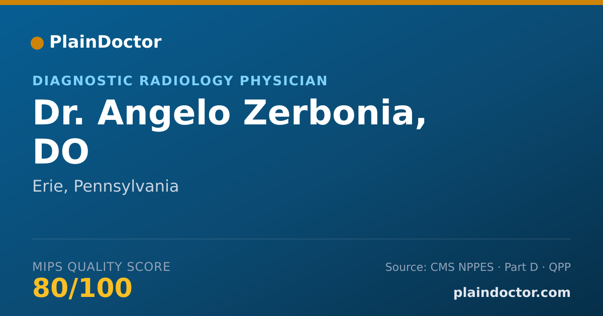 Shareable card for Angelo Zerbonia, DO - Diagnostic Radiology Physician, Erie, PA