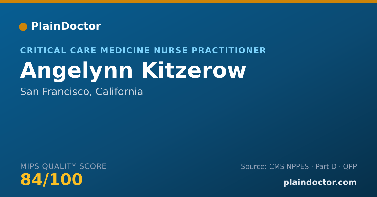 Shareable card for Angelynn Kitzerow - Critical Care Medicine Nurse Practitioner, San Francisco, CA