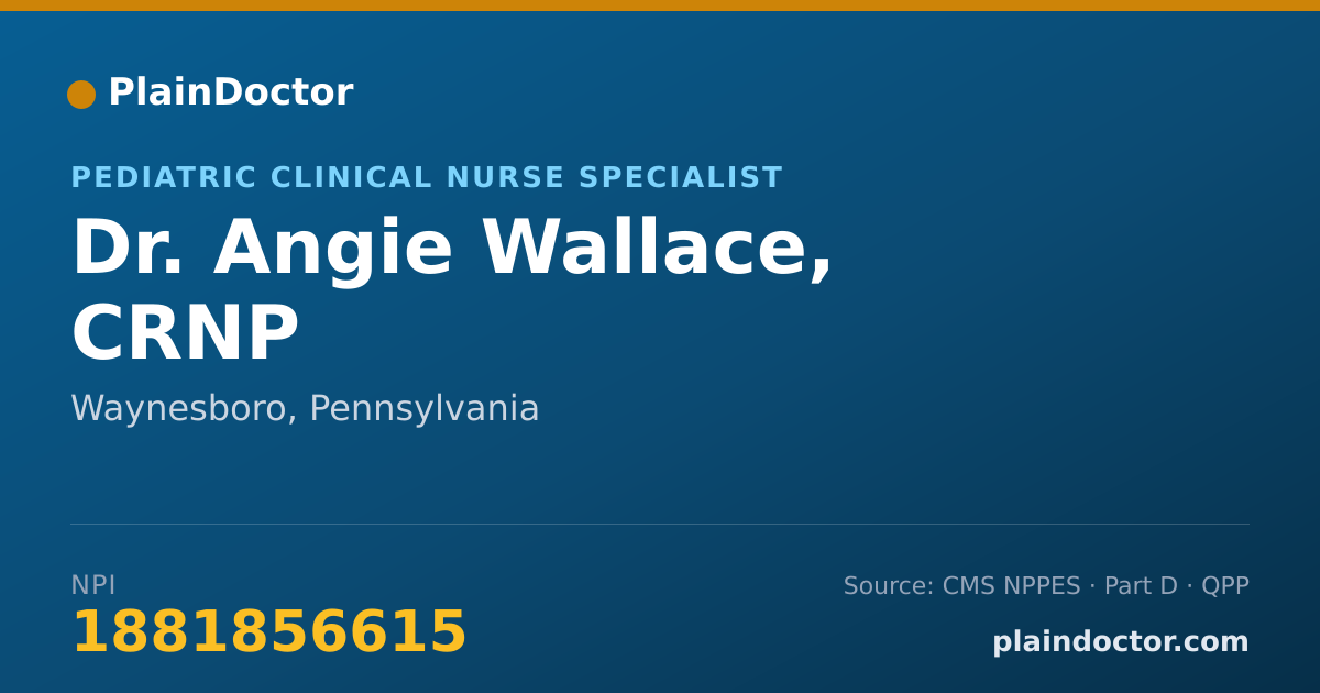 Shareable card for Angie Wallace, CRNP - Pediatric Clinical Nurse Specialist, Waynesboro, PA