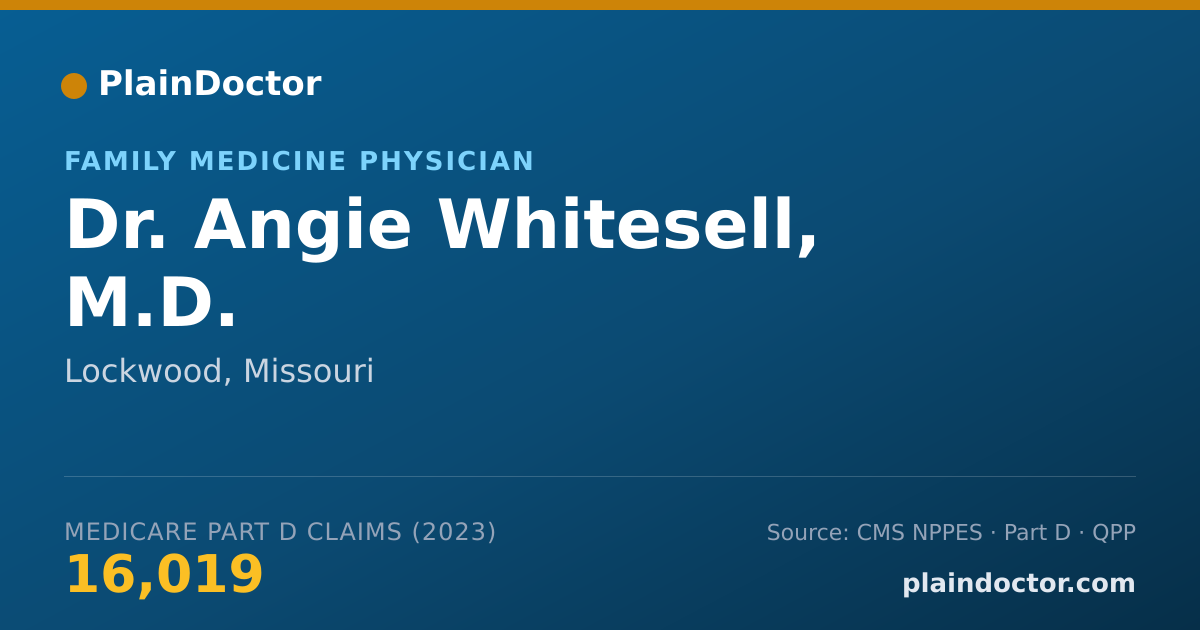 Shareable card for Angie Whitesell, M.D. - Family Medicine Physician, Lockwood, MO