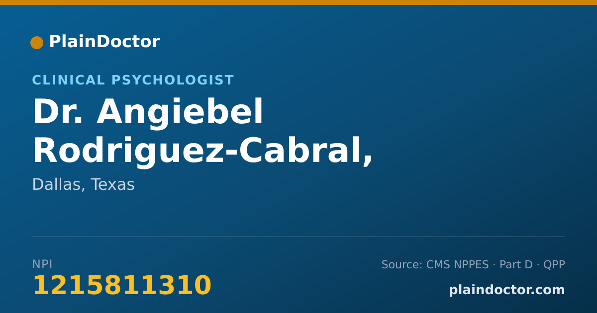 Shareable card for Angiebel Rodriguez-Cabral, M.S., PSY.D. - Clinical Psychologist, Dallas, TX