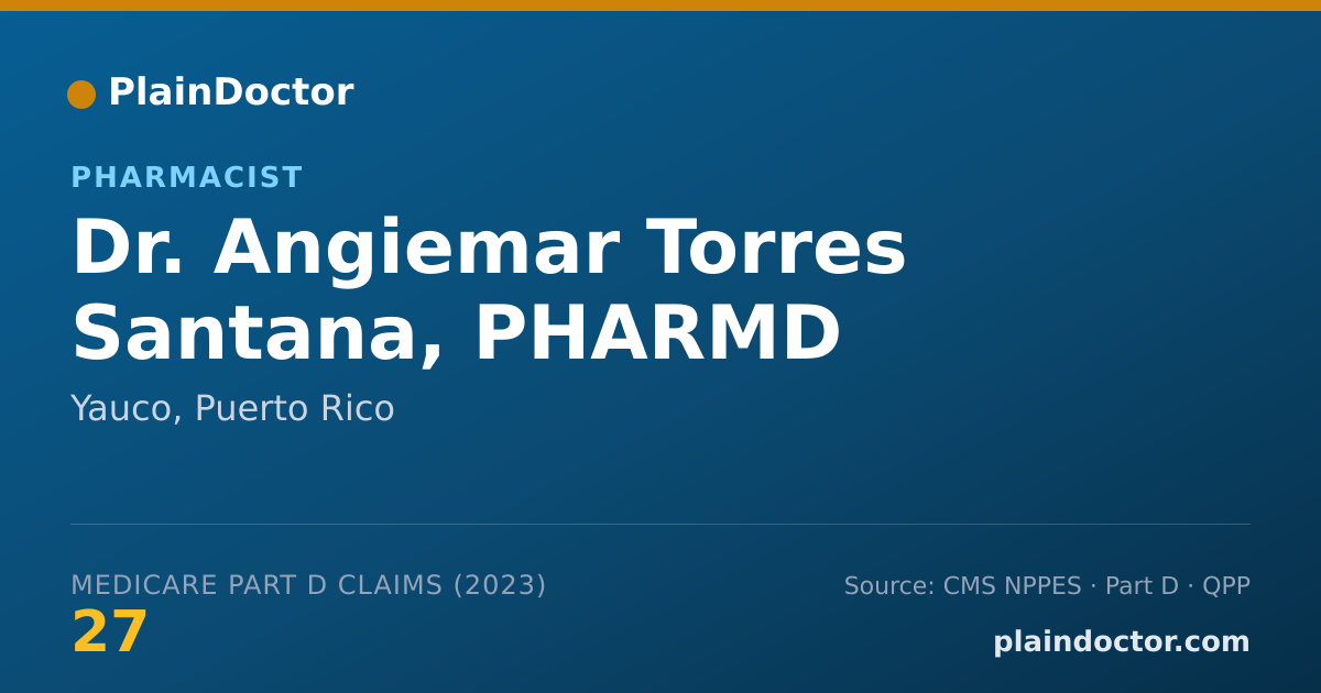 Shareable card for Angiemar Torres Santana, PHARMD - Pharmacist, Yauco, PR