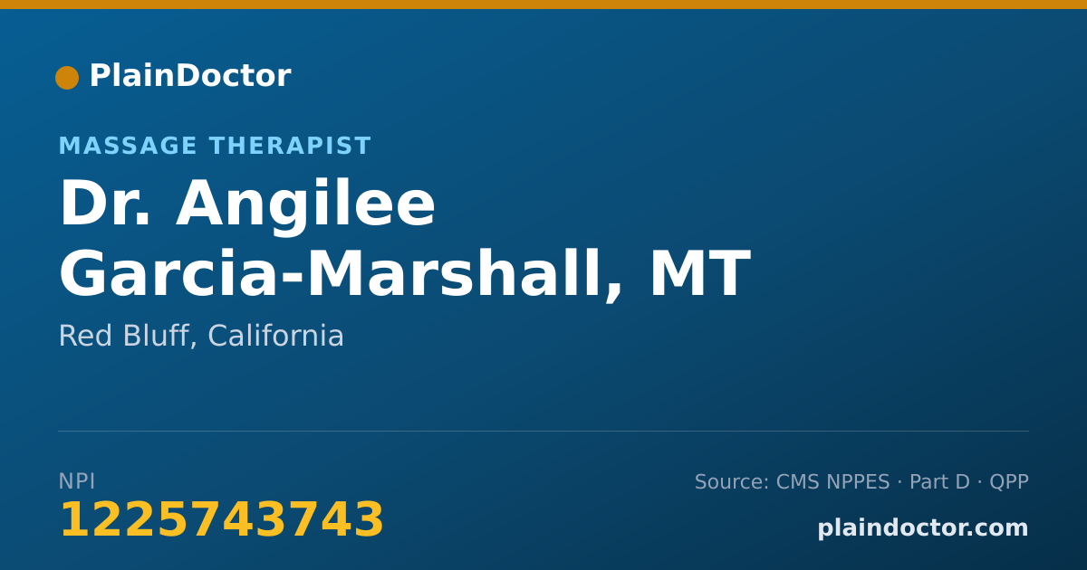 Shareable card for Angilee Garcia-Marshall, MT - Massage Therapist, Red Bluff, CA