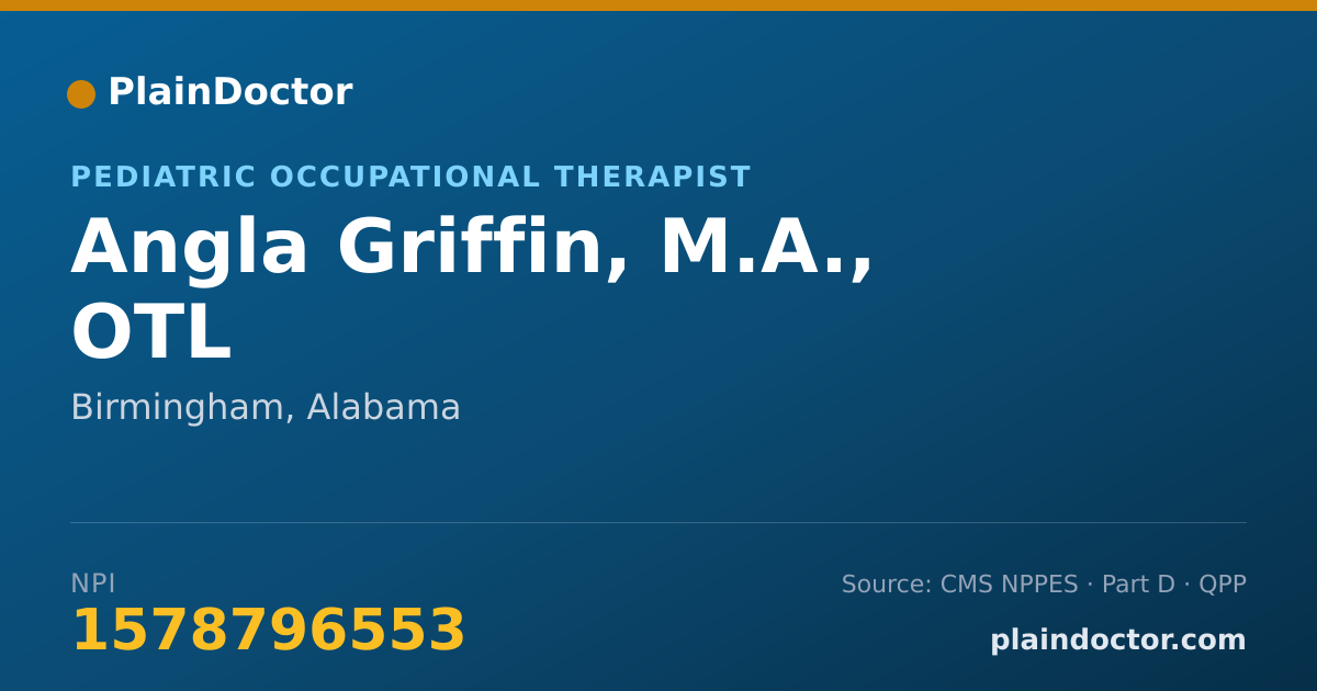 Shareable card for Angla Griffin, M.A., OTL - Pediatric Occupational Therapist, Birmingham, AL