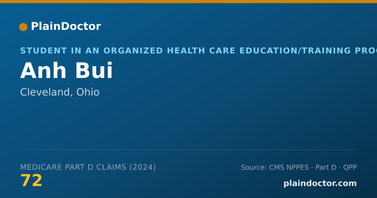 Shareable card for Anh Bui - Student in an Organized Health Care Education/Training Program, Cleveland, OH