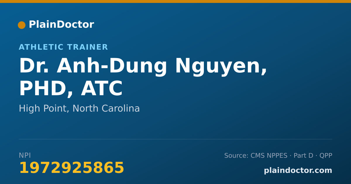 Shareable card for Anh-Dung Nguyen, PHD, ATC - Athletic Trainer, High Point, NC